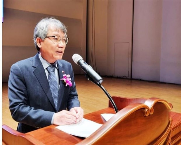 El embajador de Vietnam en Corea del Sur, Nguyen Vu Tung, habla en el evento (Fotografía:VNA)