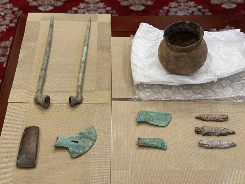 Antigüedades devueltas a Vietnam por Estados Unidos en 2022. (Fotografía: VOV)