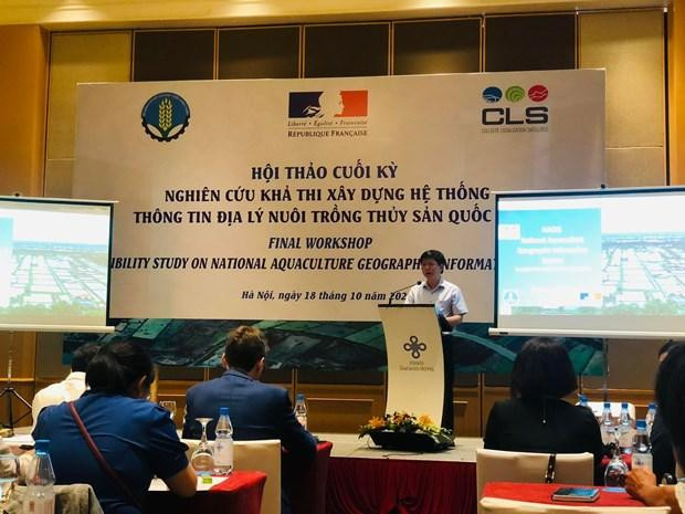 Pham Ngoc Mau, subdirector del Departamento de Cooperación Internacional del Ministerio de Agricultura y Desarrollo Rural, interviene en el taller. (Fotografía: VNA)