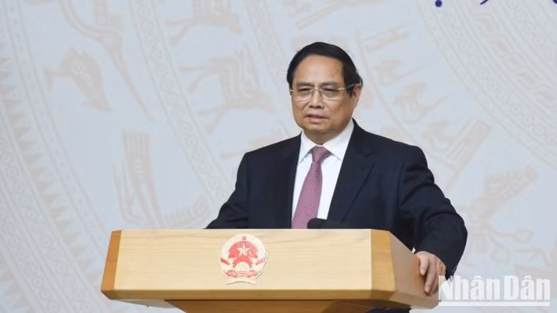 El primer ministro de Vietnam, Pham Minh Chinh, habla en el evento. (Foto: Nhan Dan)