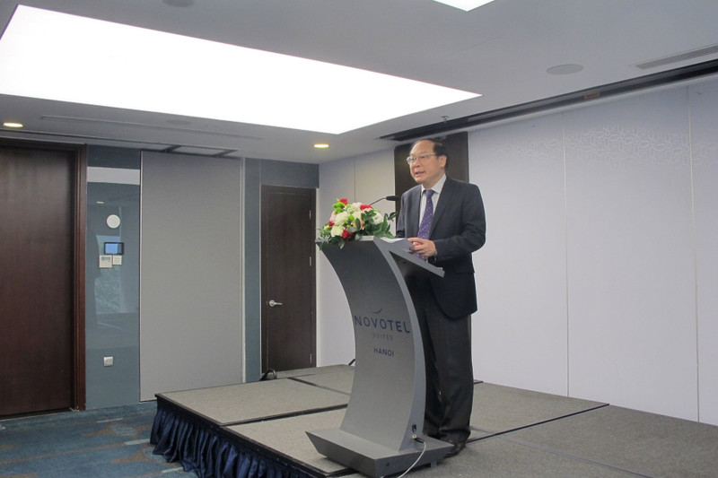 El viceministro de Recursos Naturales y Medio Ambiente Le Cong Thanh habla en el evento (Foto: baotainguyenmoitruong.vn)