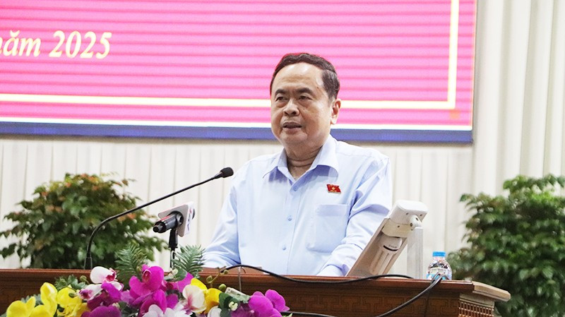El presidente de la Asamblea Nacional Tran Thanh Man habla en el evento (Foto: Nhan Dan)