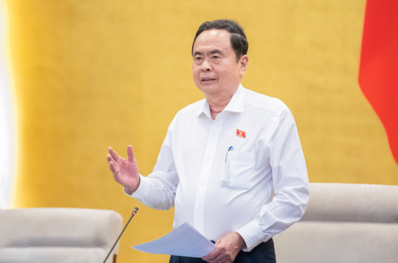 El presidente de la Asamblea Nacional de Vietnam, Tran Thanh Man, habla en la cita. (Foto: quochoi.vn)