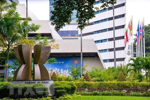 La sede de la Secretaría de la Asean en Yakarta, Indonesia (Fotografía: Xinhua/VNA)