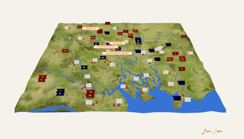 El modelo de la Campaña de Ho Chi Minh incluye 4 puntos interactivos de RA.