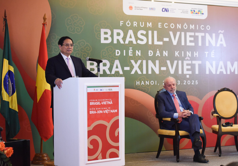 El primer ministro vietnamita, Pham Minh Chinh, habla en el evento (Foto: Nhan Dan)