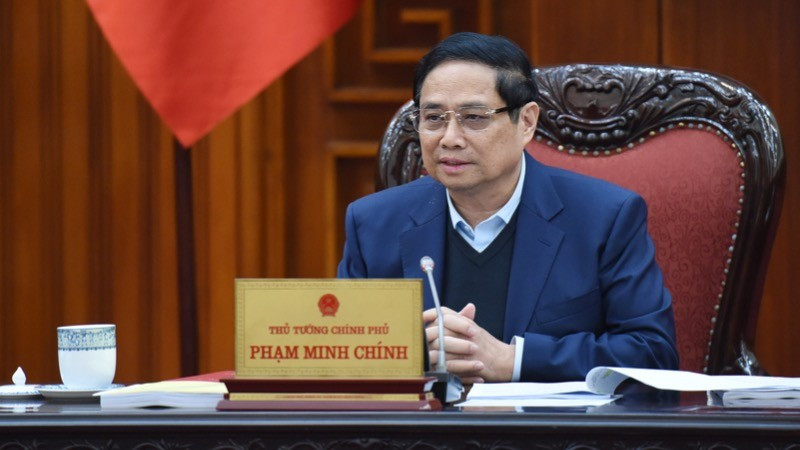 El primer ministro vietnamita, Pham Minh Chinh, preside la reunión (Foto: Nhan Dan)