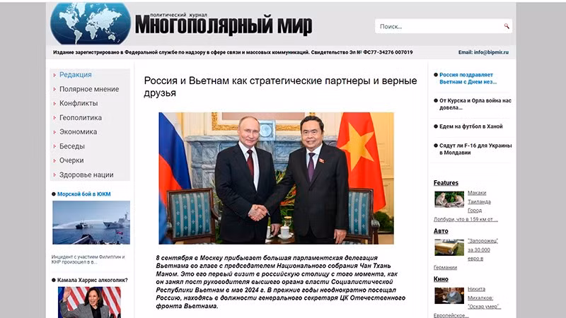 Diario ruso destaca significado de visita del presidente del Parlamento de Vietnam