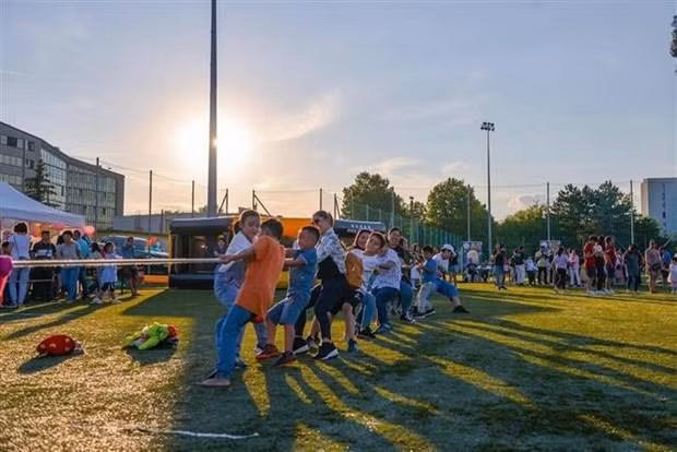 Una de las actividades en Festival del Medio Otoño de 2022 en Hungría. (Fotografía:VNA)