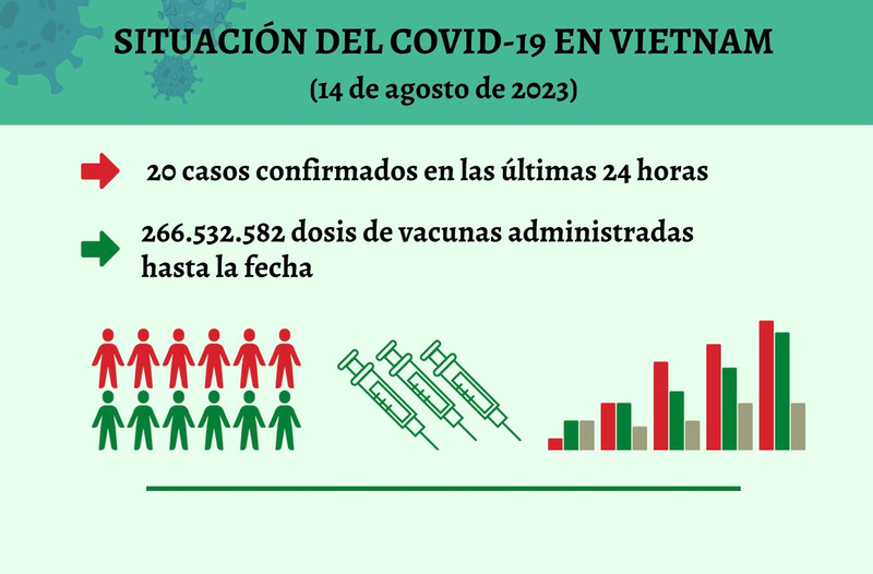 Infografía: Actualización sobre la situación del Covid-19 en Vietnam - 14 de agosto de 2023