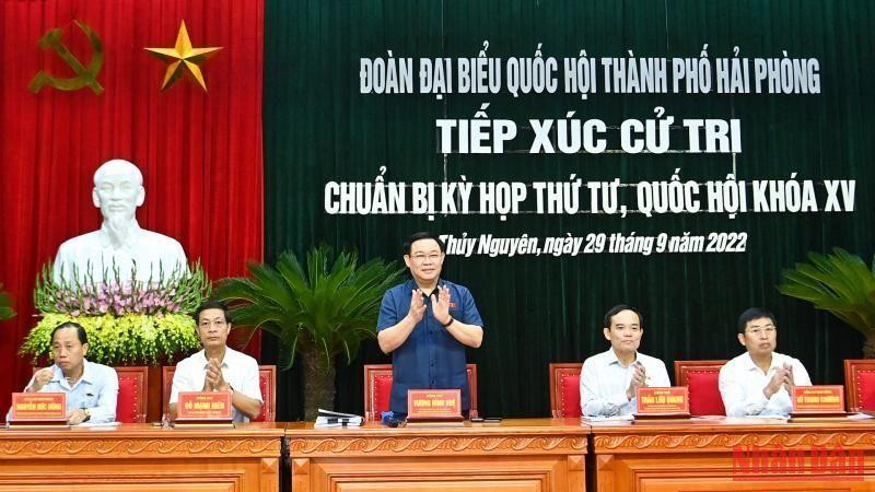 El presidente de la Asamblea Nacional de Vietnam, Vuong Dinh Hue en el evento.