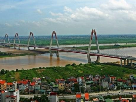 El puente Nhat Tan financiado por Japón en Hanói. (Fotografía: VNA)