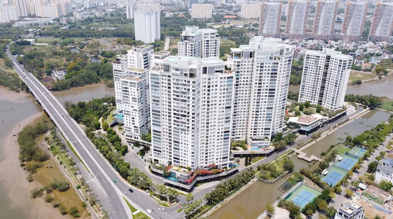 La zona residencial Diamond Island conecta el puente de Tran Quy Kien con nuevas zonas residenciales de la ciudad de Thu Duc.
