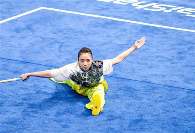 La wushista Duong Thuy Vi obtiene un bronce (Fotografía: VNA)