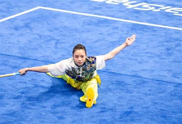 La wushista Duong Thuy Vi obtiene un bronce (Fotografía: VNA)