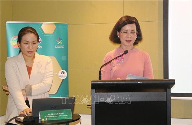 La vicepresidenta del Comité Popular de Binh Phuoc Tran Tuyet Minh en el evento (Fotografía: VNA)