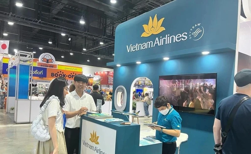El stand de Vietnam Airlines en la feria (Foto: VNA)