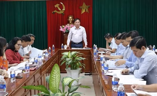Vo Tan Duc, vicepresidente del Comité Popular de la provincia de Dong Nai en la reunión sobre el proyecto del aeropuerto de Long Thanh (Fotografía: VNA)