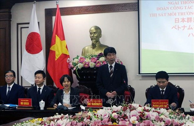 El gobernador de la prefectura japonesa de Gunma, Ichita Yamamoto, habla en el evento (Fotografía:VNA)