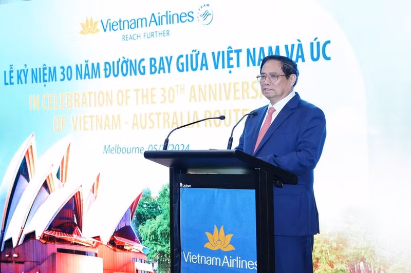 El primer ministro de Vietnam, Pham Minh Chinh, en el evento. (Foto: VNA)