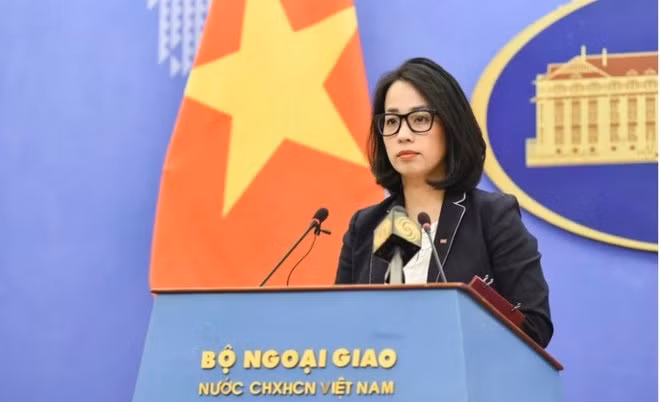 La portavoz del Ministerio de Relaciones Exteriores, Pham Thu Hang. (Foto: VOV)