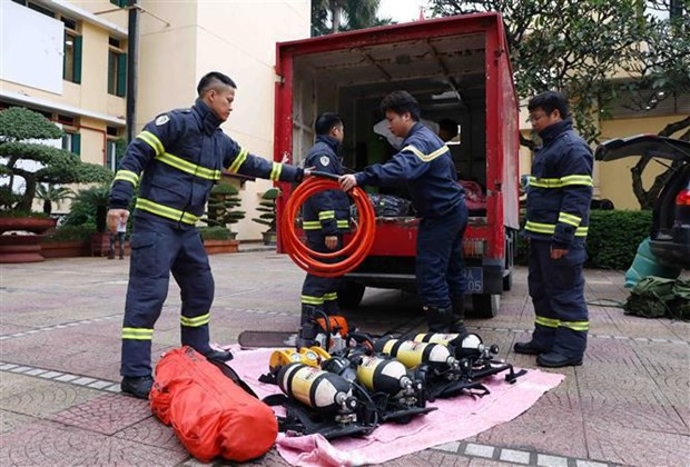 Las fuerzas de rescate vietnamitas se preparan para la misión en Turquía (Fotografía: VNA)
