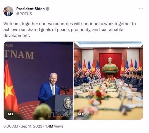 Publicación en la red social X (antes conocida como Twitter) del presidente estadounidense Joseph Biden.