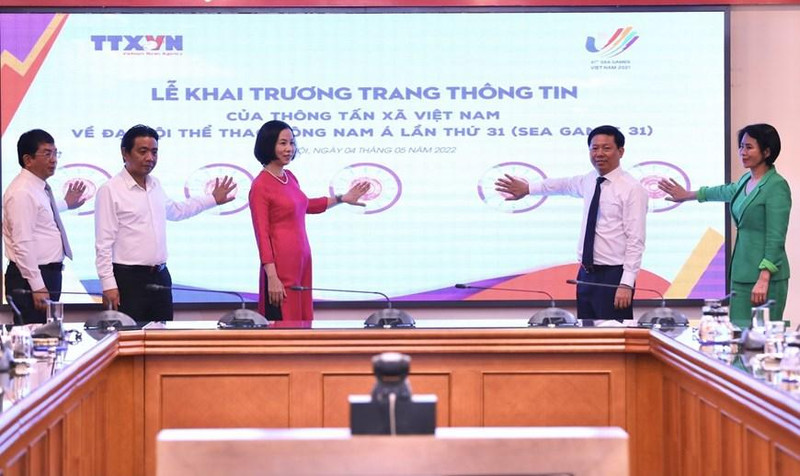 La ceremonia de apertura de la página de información especial de la Agencia Vietnamita de Noticias sobre los XXXI Juegos Deportivos del Sudeste Asiático (SEA Games 31) en la dirección “http://seagames.vnanet.vn”, con dos idiomas: vietnamita e inglés.