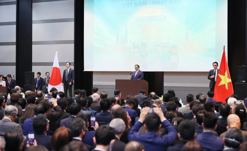 El primer ministro de Vietnam, Pham Minh Chinh, habla en el evento (Foto: VNA)
