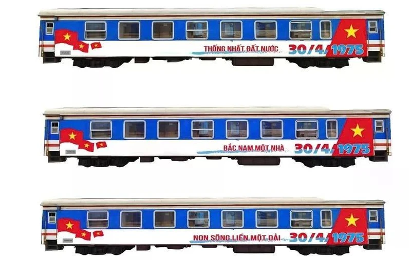 “El Tren Unificado”, diseñado exclusivamente para celebrar los 50 años de la Liberación del Sur y la Reunificación Nacional (30 de abril). (Foto: VNR)