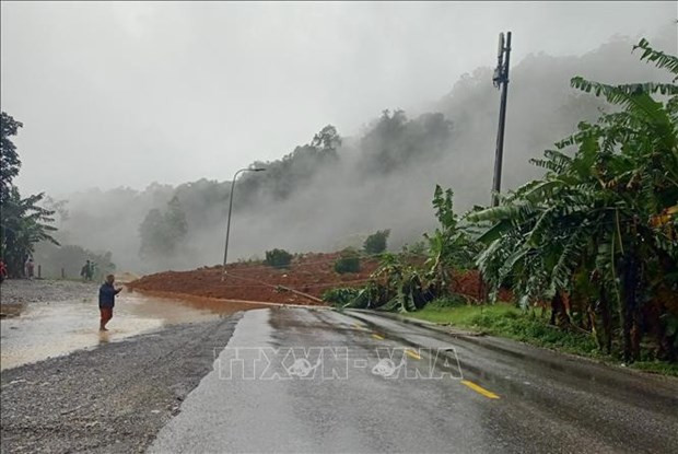 Escena de deslizamiento de tierra (Fotografía: VNA)