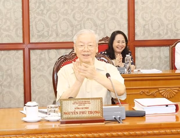 El secretario general del Partido Comunista de Vietnam, Nguyen Phu Trong en el evento. (Fotografía: VNA)