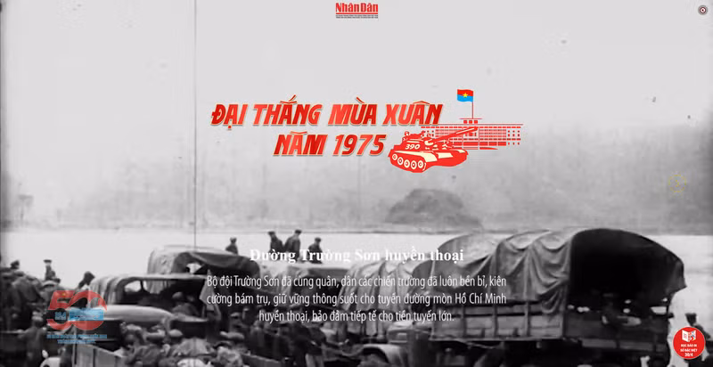 Interfaz del micrositio especial La Gran Victoria de la Primavera de 1975.