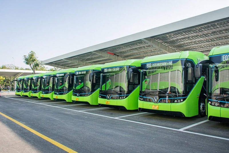 Los autobuses de VinFast. (Fotografía: VNA)