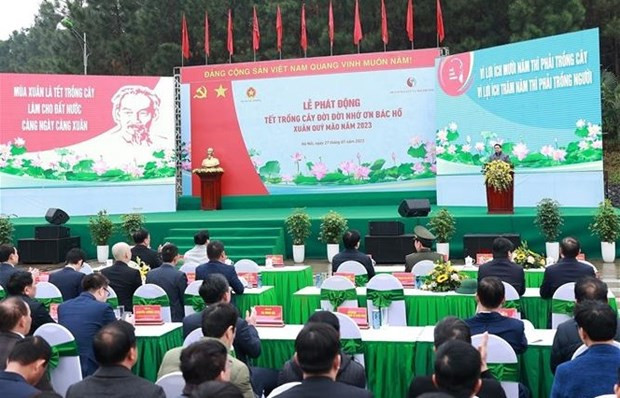 El primer ministro vietnamita, Pham Minh Chinh, en el evento. (Fotografía: VNA)