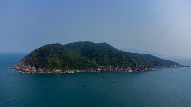 Vista panorámica de la isla de Son Cha desde arriba.