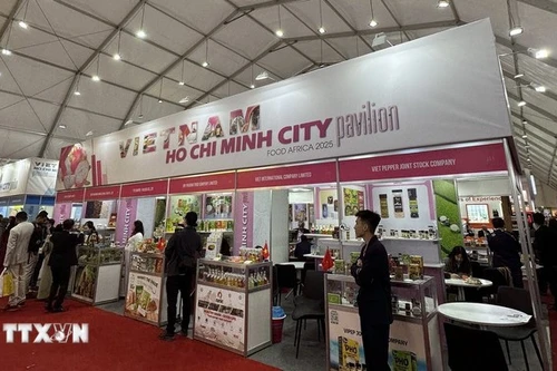 El pabellón de productos agrícolas vietnamitas instalado por el Centro de Promoción Comercial e Inversiones de Ciudad Ho Chi Minh en la feria. (Foto: VNA)