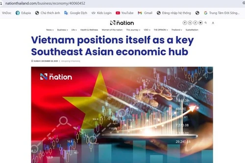 El periódico tailandés The Nation publicó el 28 de diciembre un artículo en el que destaca que Vietnam se está consolidando rápidamente como un centro económico fundamental en el Sudeste Asiático. (Foto: VNA)