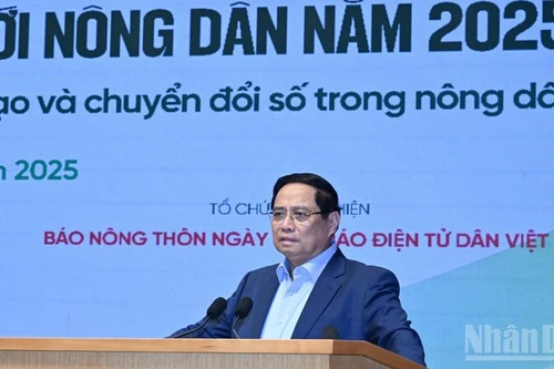 El primer ministro de Vietnam, Pham Minh Chinh, interviene en el evento. (Foto: Nhan Dan)