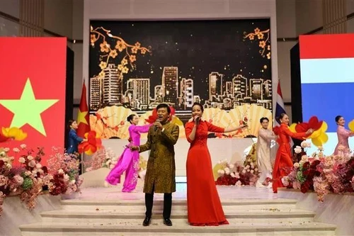 Artistas vietnamitas actúan en un festival celebrado en Udon Thani, Tailandia. (Foto: VNA)