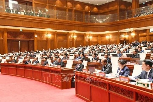 Vista del primer período de sesiones de la Asamblea Nacional de Laos de la X legislatura. (Foto: VNA)