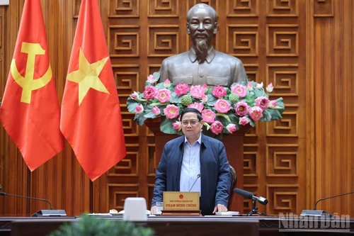 El primer ministro de Vietnam, Pham Minh Chinh, habla en el evento. (Foto: Nhan Dan)