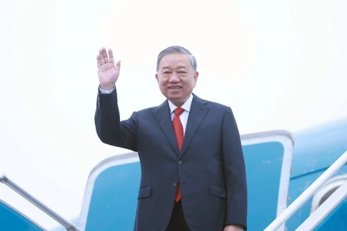 El secretario general del Partido Comunista de Vietnam, To Lam, parte de Hanói para realizar una visita de Estado a Laos. Foto: VNA