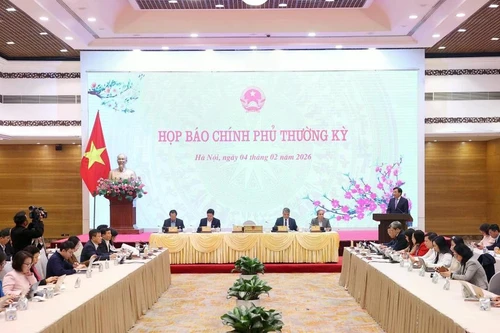 En la rueda de prensa ordinaria del Gobierno (Fuente: VNA)