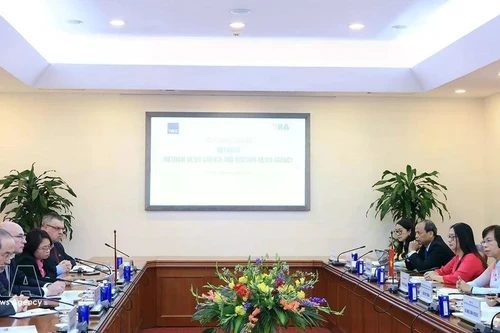 VNA y TASS fortalecen lazos tradicionales hacia cooperación multimedia y transformación digital (Foto: VNA)