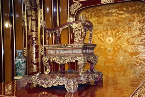 El trono de la dinastía Nguyen fue reconocido como Tesoro Nacional en 2015. (Foto: VNA)