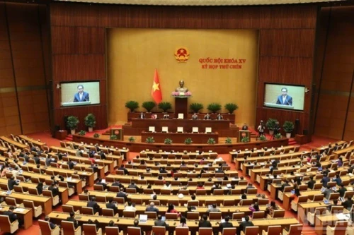 Vista panorámica de la ceremonia de clausura del noveno período de sesiones de la Asamblea Nacional de Vietnam de la XV legislatura, el 27 de junio de 2025. (Fotografía: Nhan Dan)
