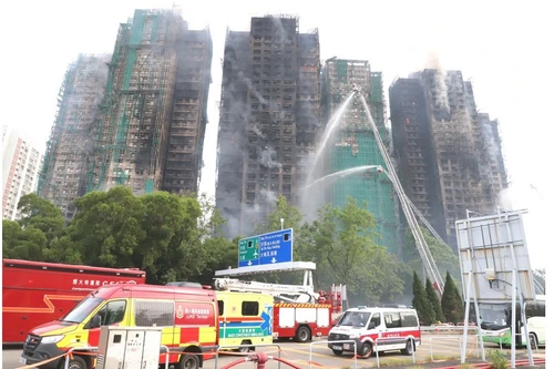 El lugar del incendio en la mañana del 27 de noviembre. (Foto: VNA)