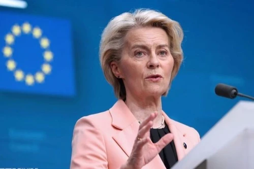 Presidenta de la Comisión Europea (CE), Ursula von der Leyen. (Foto: Xinhua/VNA)