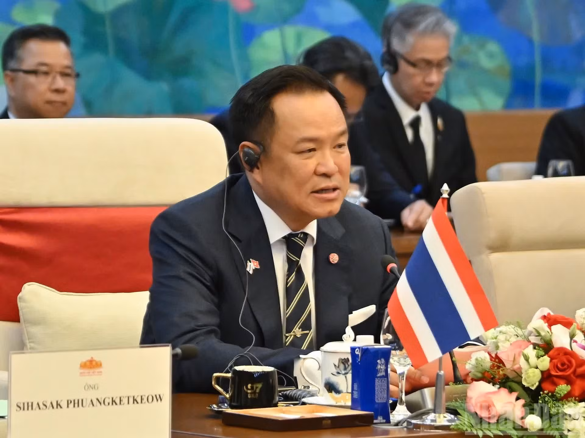 El primer ministro de Tailandia, Anutin Charnvirakul, en su intervención.